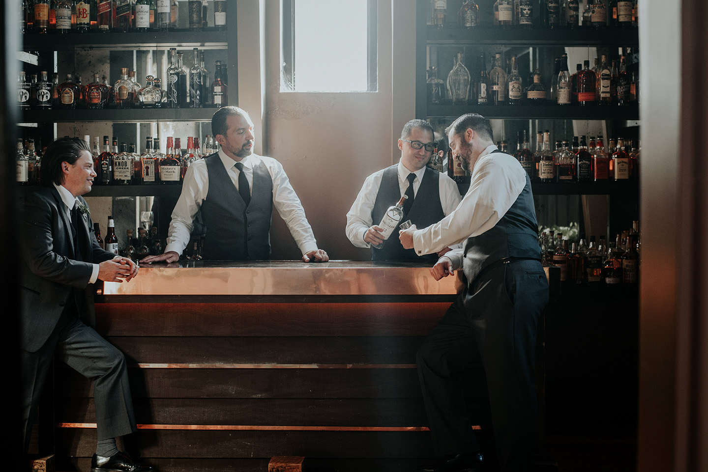 Groomsmen in The Tasting Room at The Bell Tower
