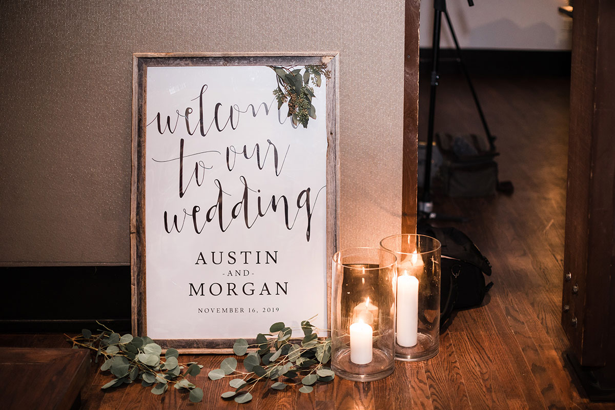 Morgan and Austin's Rustic Welcome Table